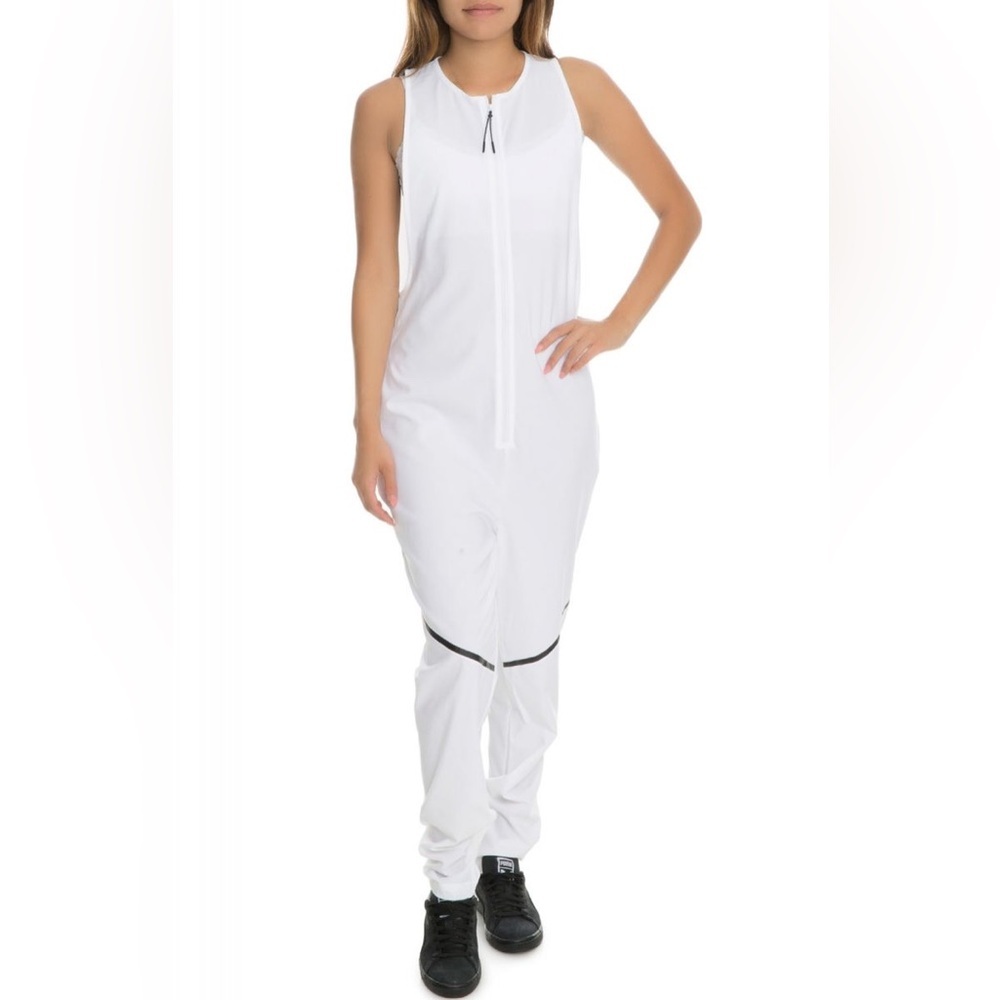 Puma X Stampd White With Black Detail Zip‎ Front Jumpsuit Size X-Small